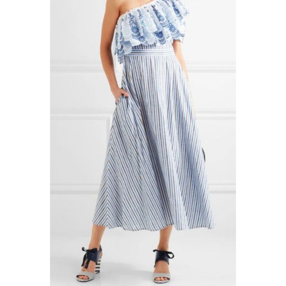 •TORY BURCH• Maritime Stripe Wedge Heel Shoes - Picture 2 of 5